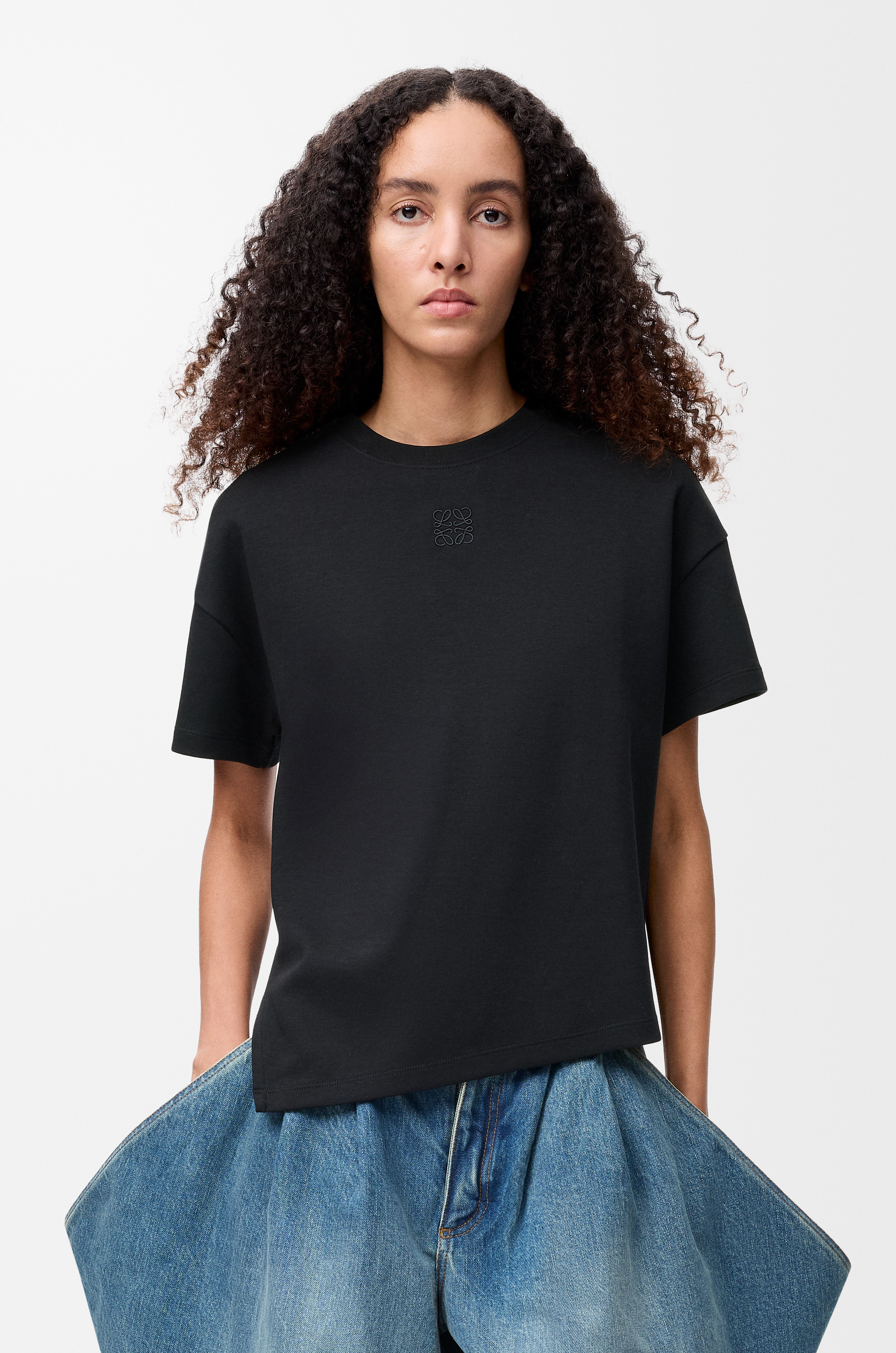 Asymmetric T-shirt in cotton blend - 3