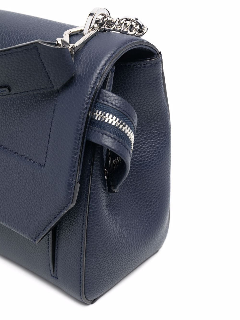 logo-print leather tote bag 5
