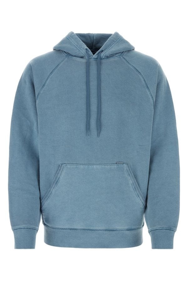 Air force blue cotton Hooded Taos Sweat - 1