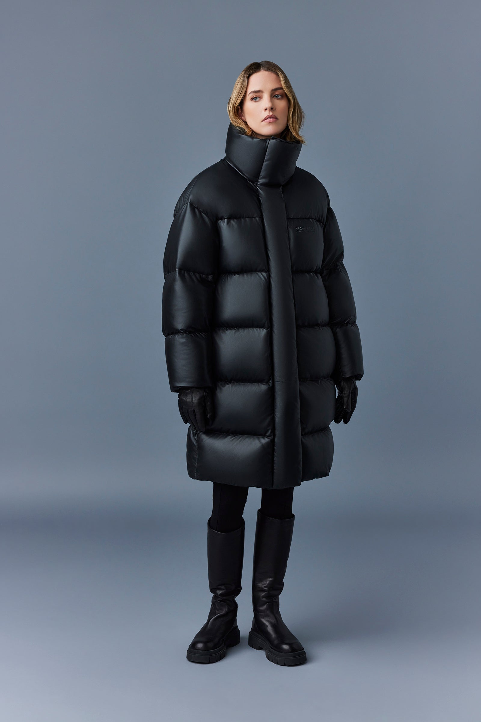 24AW new/Mackage タドカキルティングコート Coat Black Mackage Calla Shearling-Embellished Down Coat | Saks Fifth