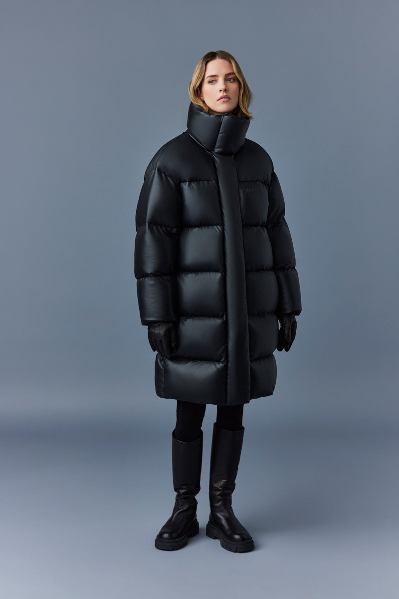 MACKAGE SAYA Leather down parka with stand collar outlook