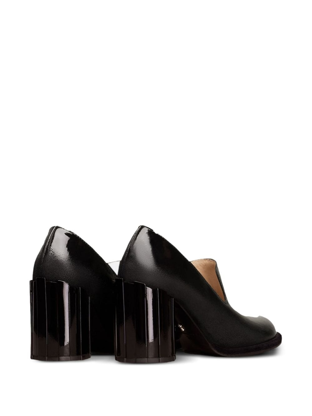 round heel patent-leather loafers - 3