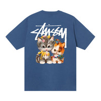 Stüssy Stussy Kittens Tee 'Blue' | REVERSIBLE