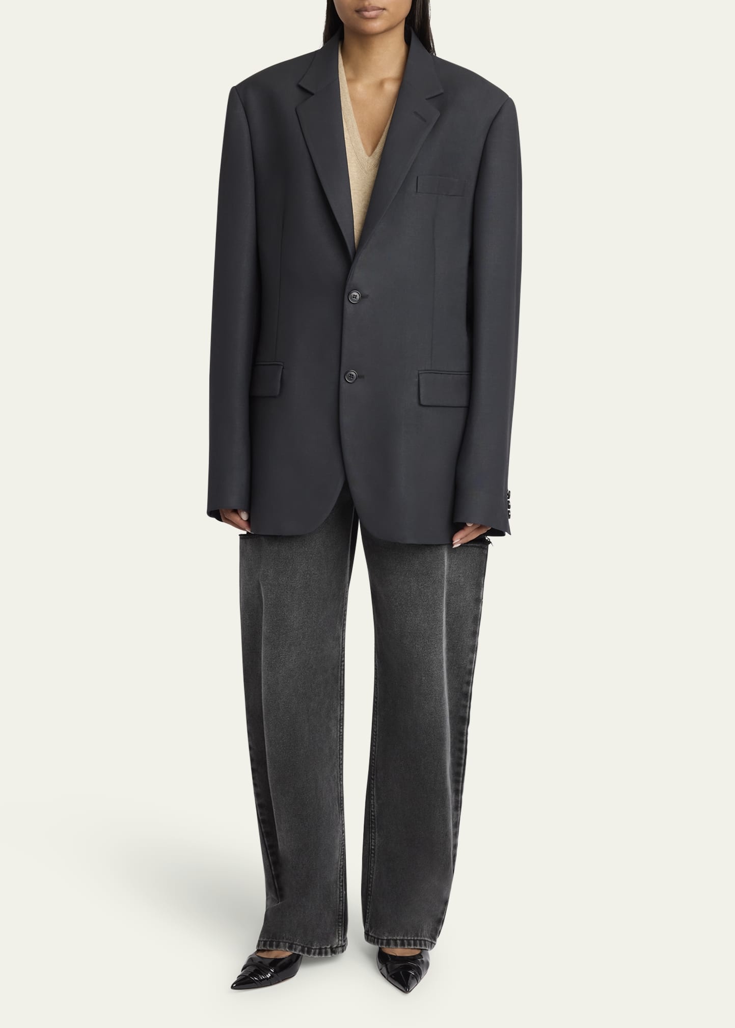 Oversized Mohair Wool Jacket - 2