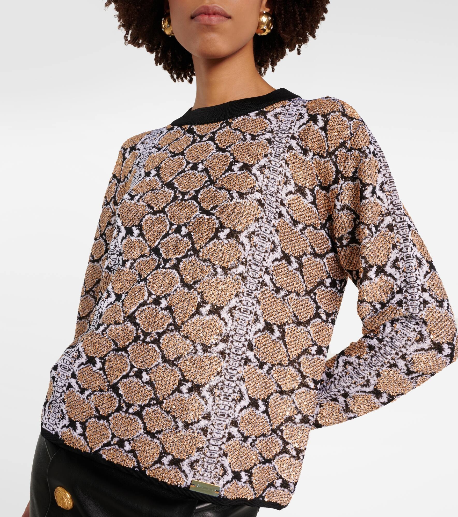 Snake-effect jacquard sweater - 5