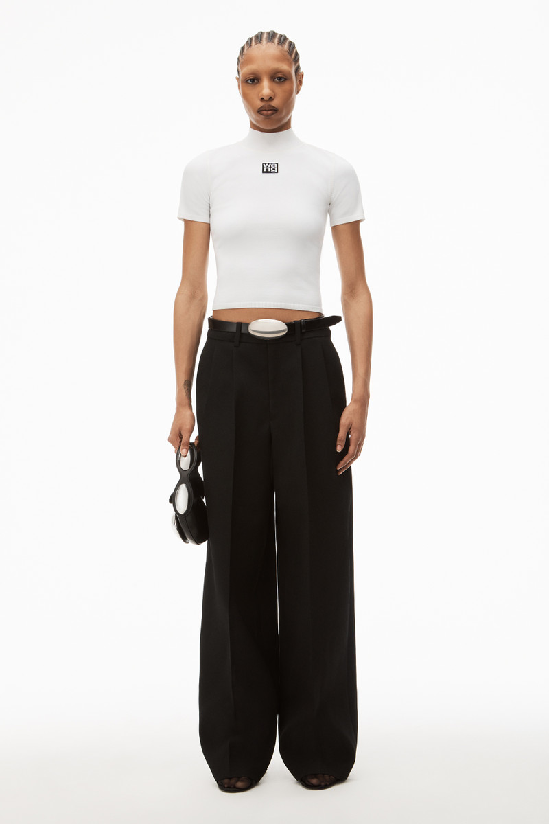 LOGO PATCH MOCK NECK TOP IN BODYCON KNIT 6