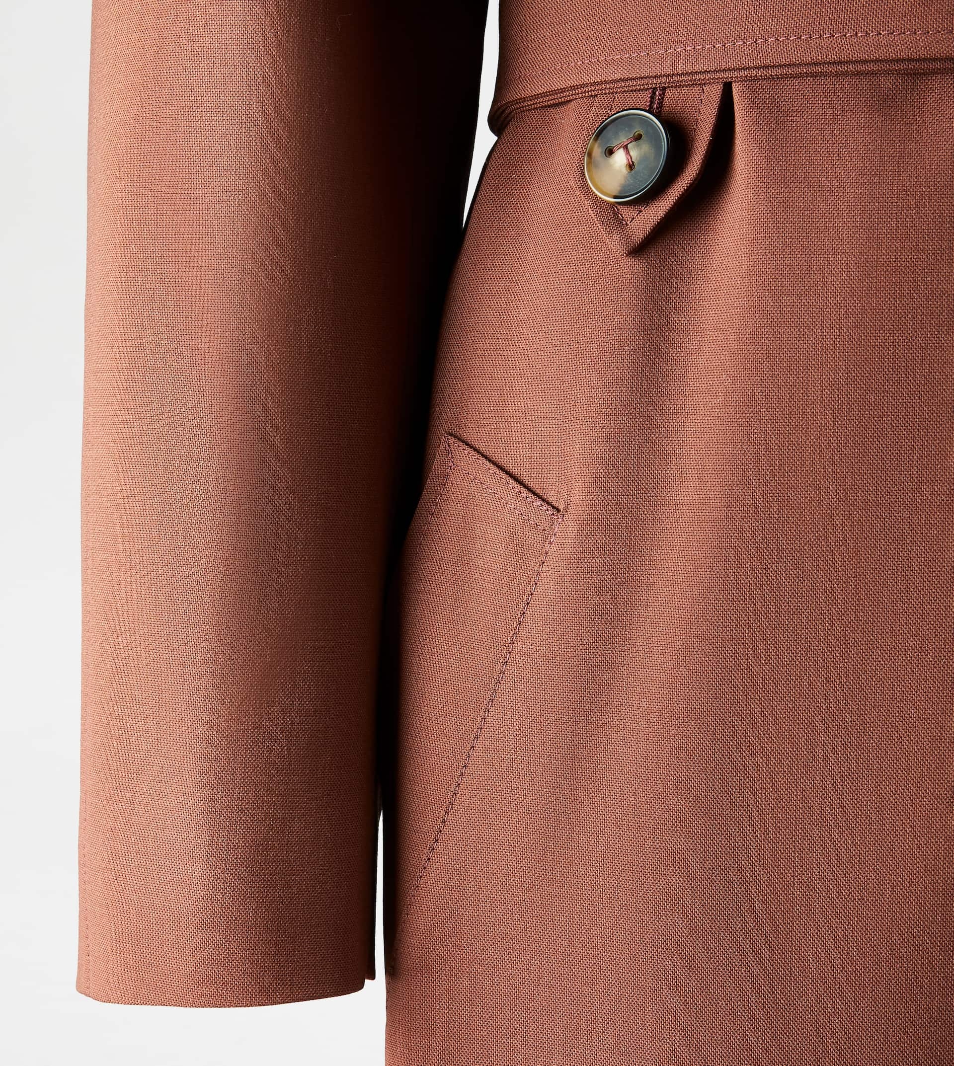OVERSIZE TRENCH COAT IN WOOL - BROWN - 8