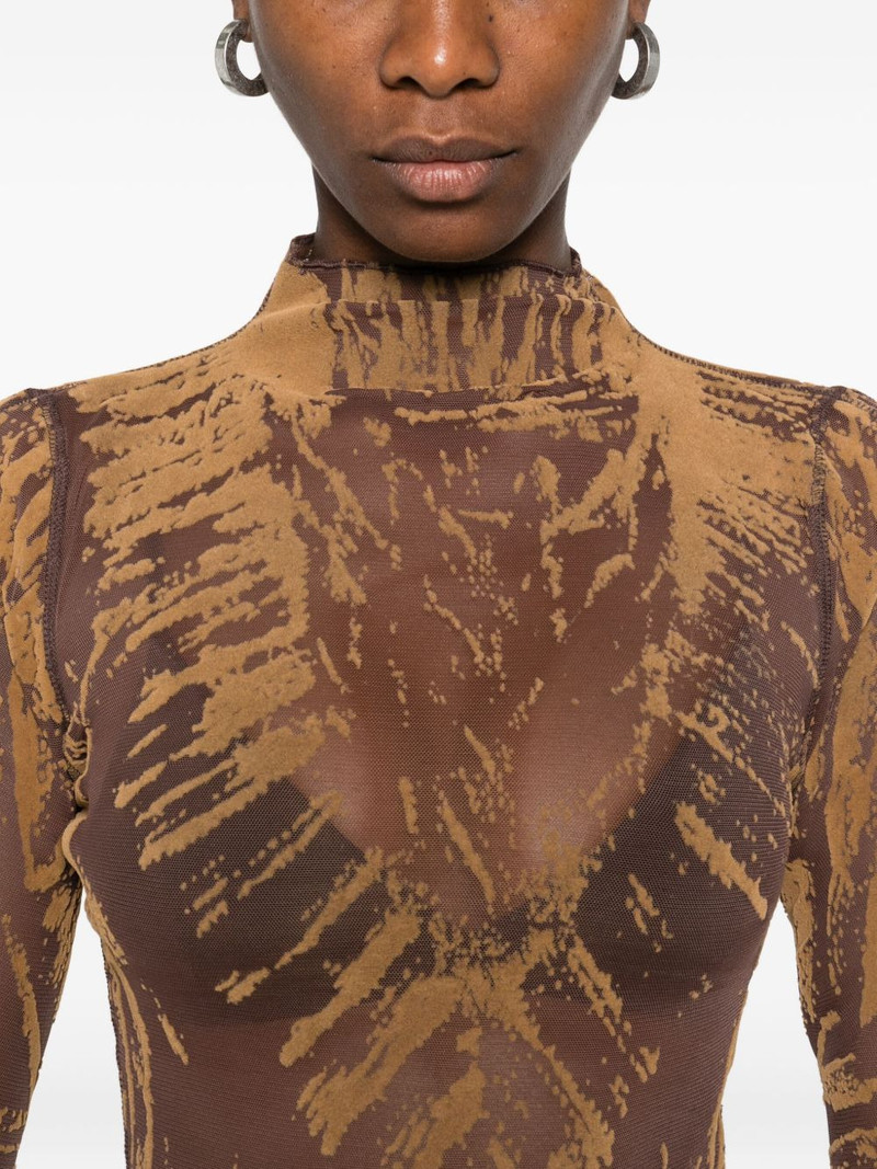 abstract-print high-neck bodysuit 5