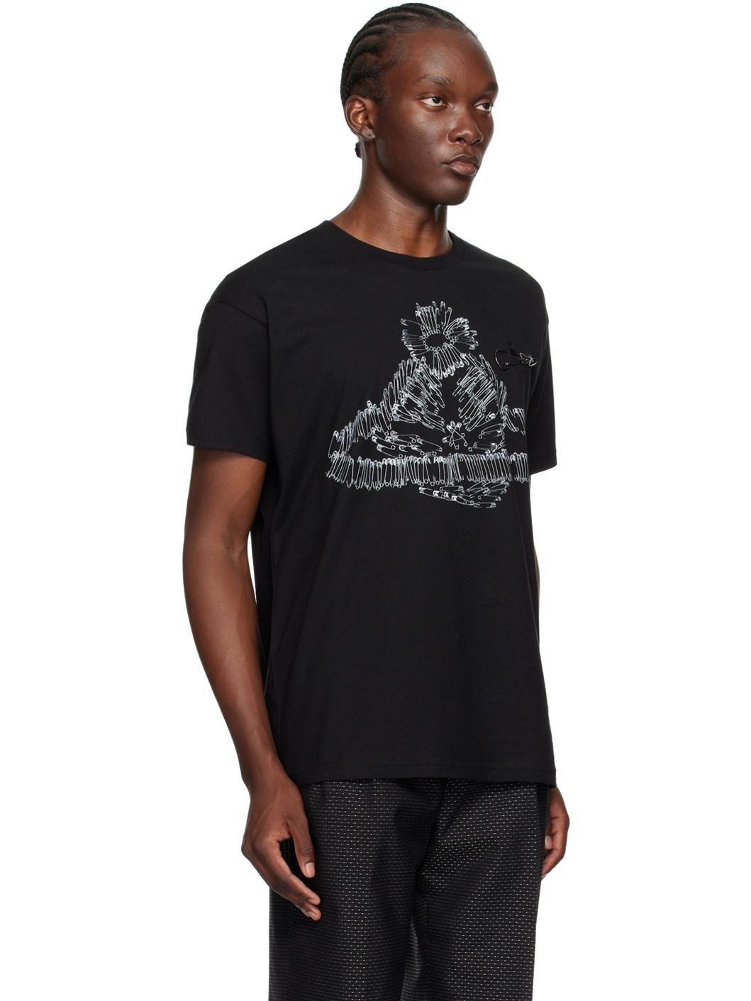 Black Safety Pin Orb Classic T-Shirt - 2