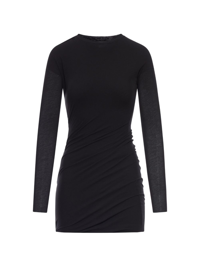 long-sleeve gathered mini dress 1