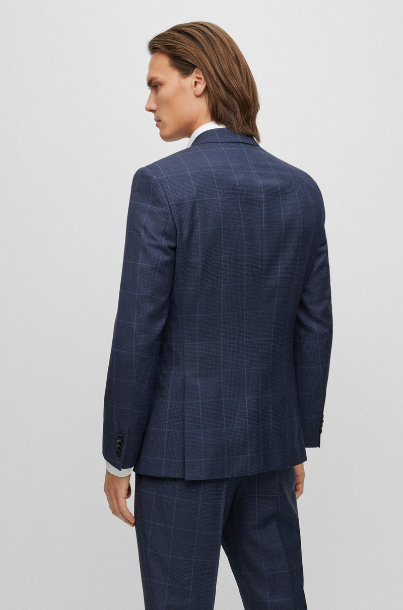 THREE-PIECE SLIM-FIT SUIT IN CHECKED VIRGIN WOOL 4
