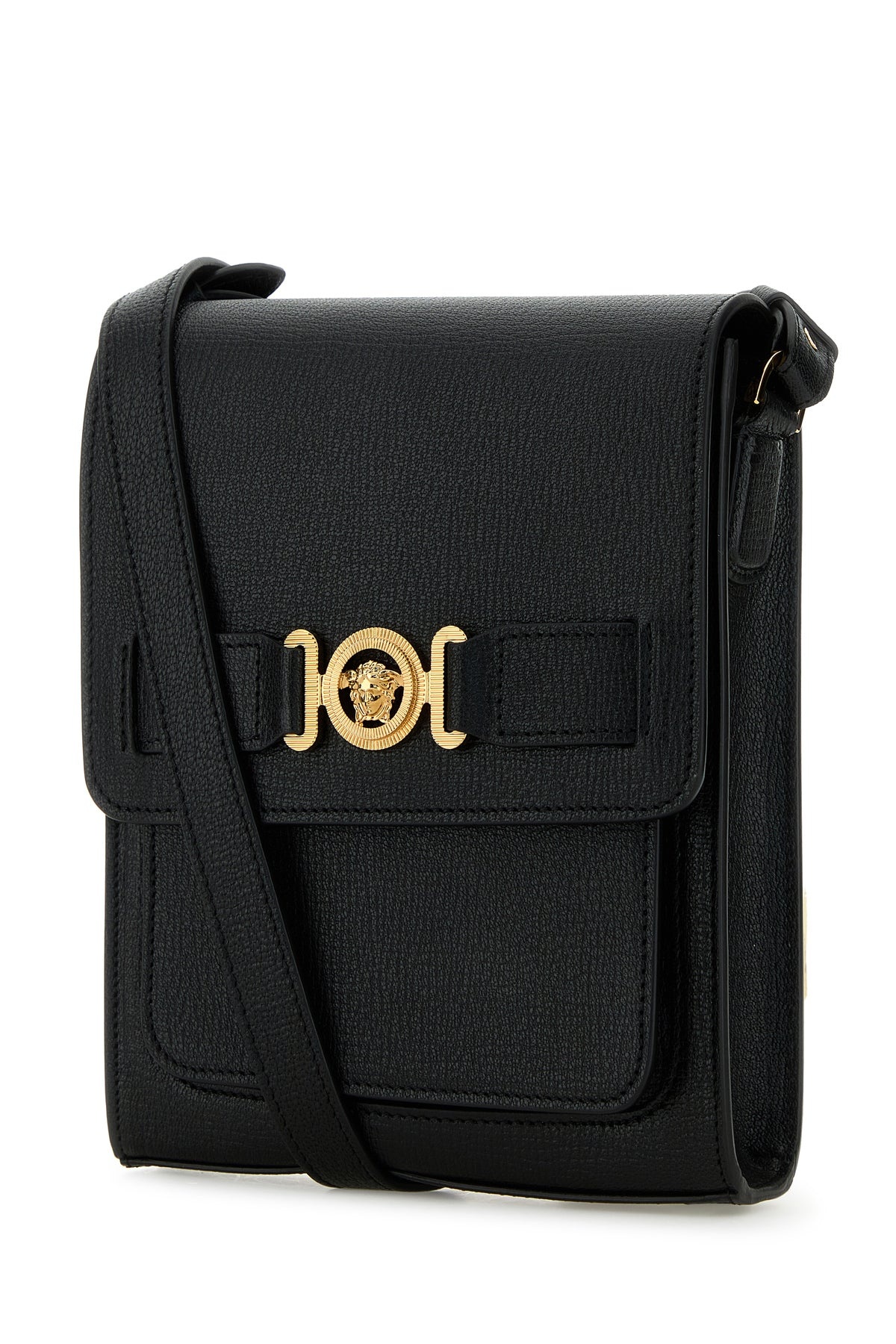 Black leather Medusa Biggie crossbody bag - 2
