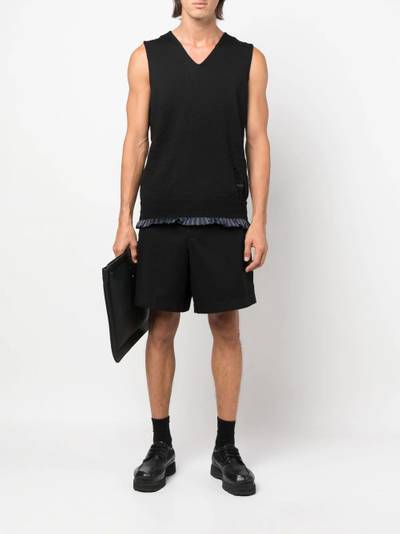 Maison Margiela ruched V-neck vest outlook