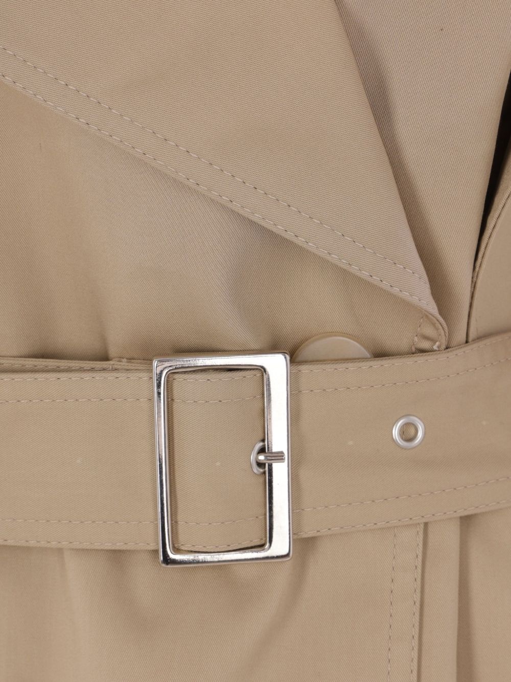 chain-detail belted trench coat - 3