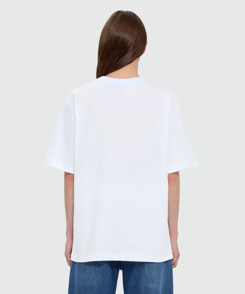 White short-sleeve cotton jersey T-shirt with "Late Bloomer" quote print on the front 3