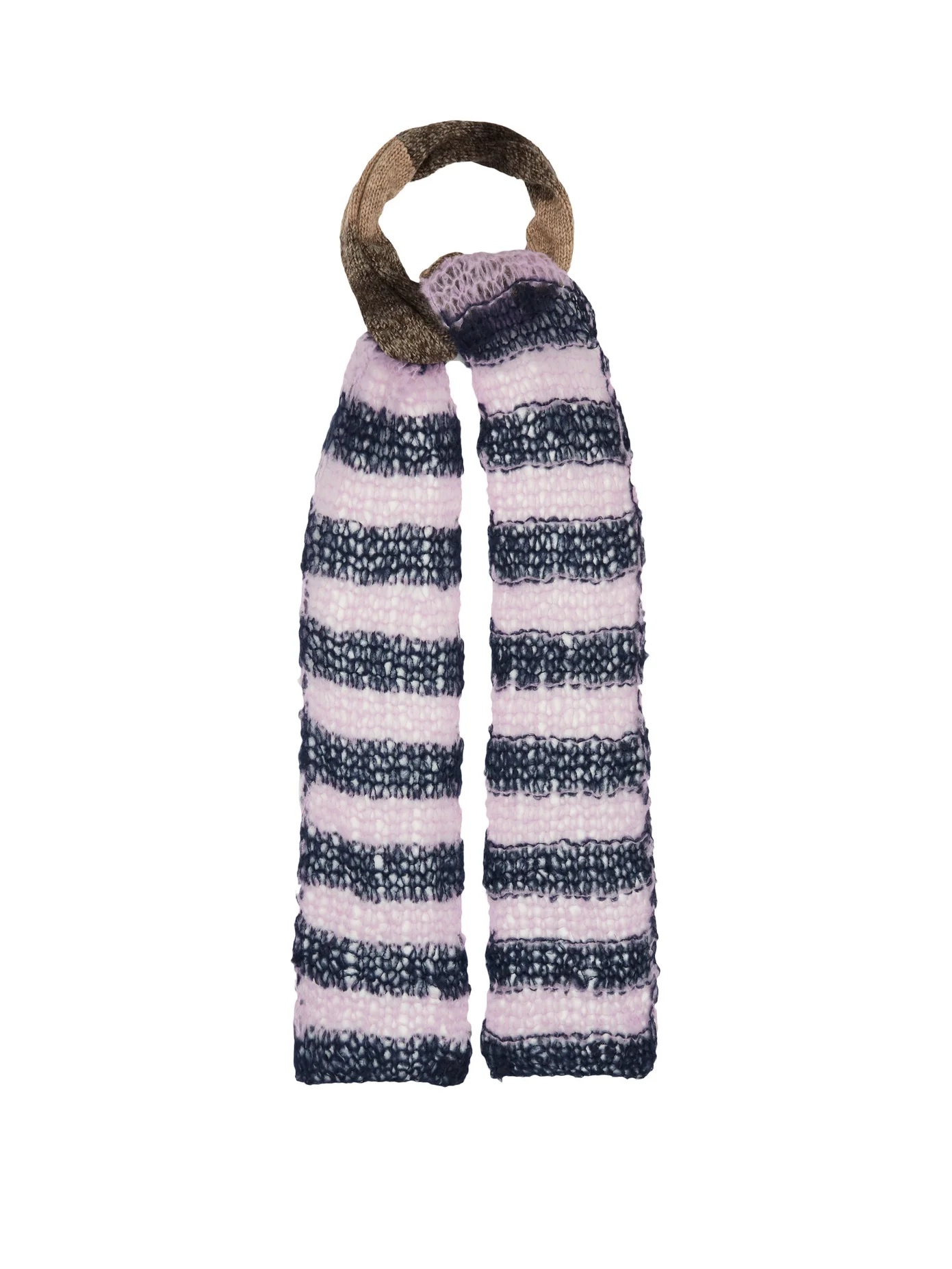 Contrast-stripe panelled extra-long scarf - 1