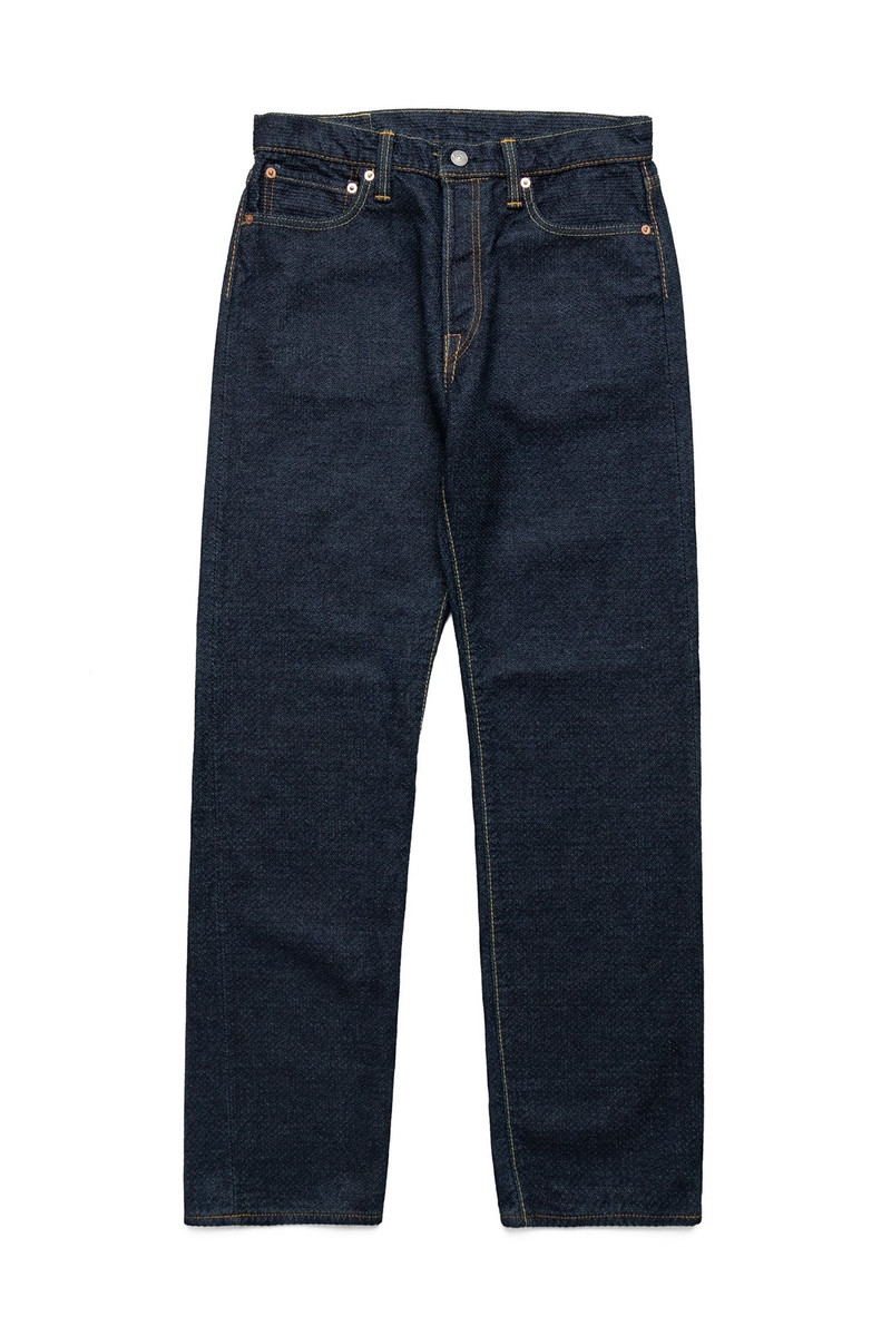 Pure Blue Japan 1170-1-ID Sashiko 5P Pants Loose Fit - Indigo x Indigo outlook