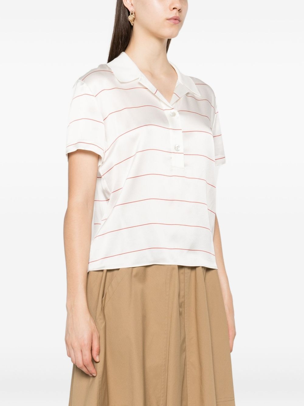 striped silk blouse - 3