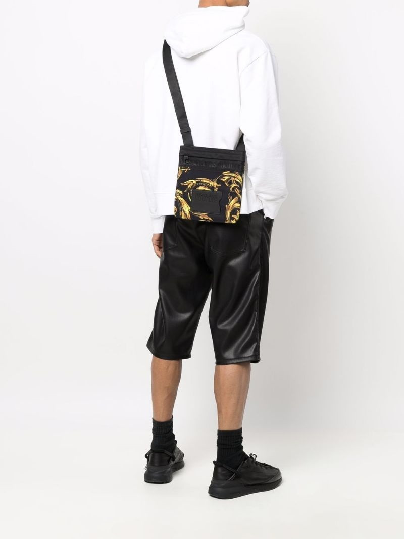 VERSACE JEANS COUTURE embossed-logo messenger bag outlook