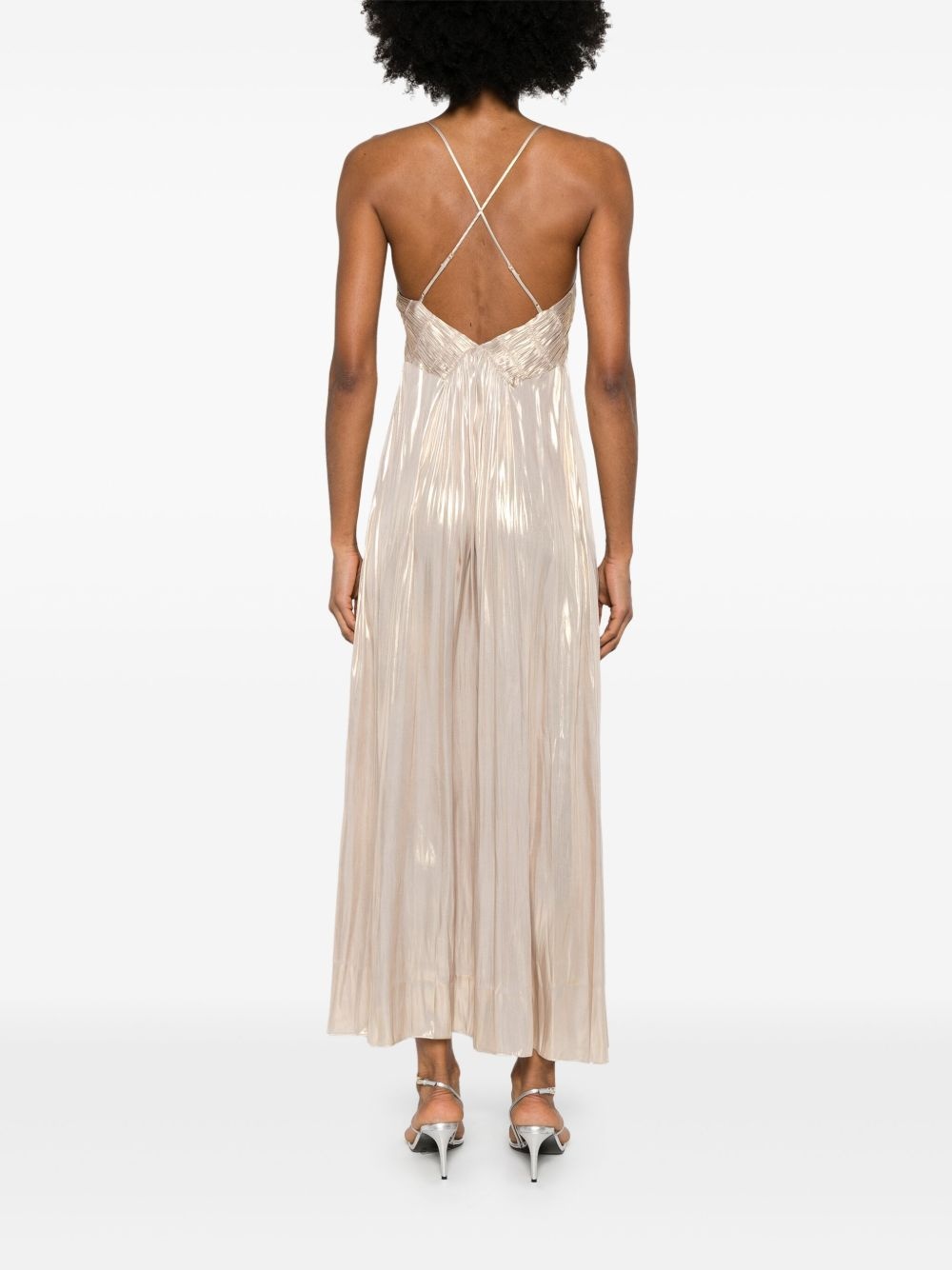 metallic midi dress - 4