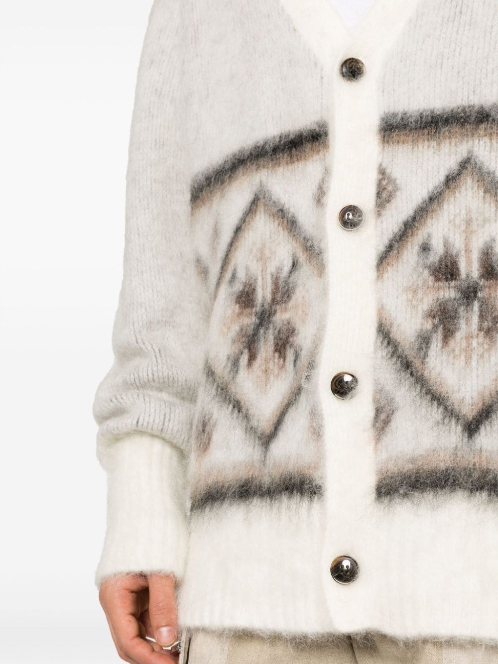 brushed Fair Isle-intarsia cardigan - 6
