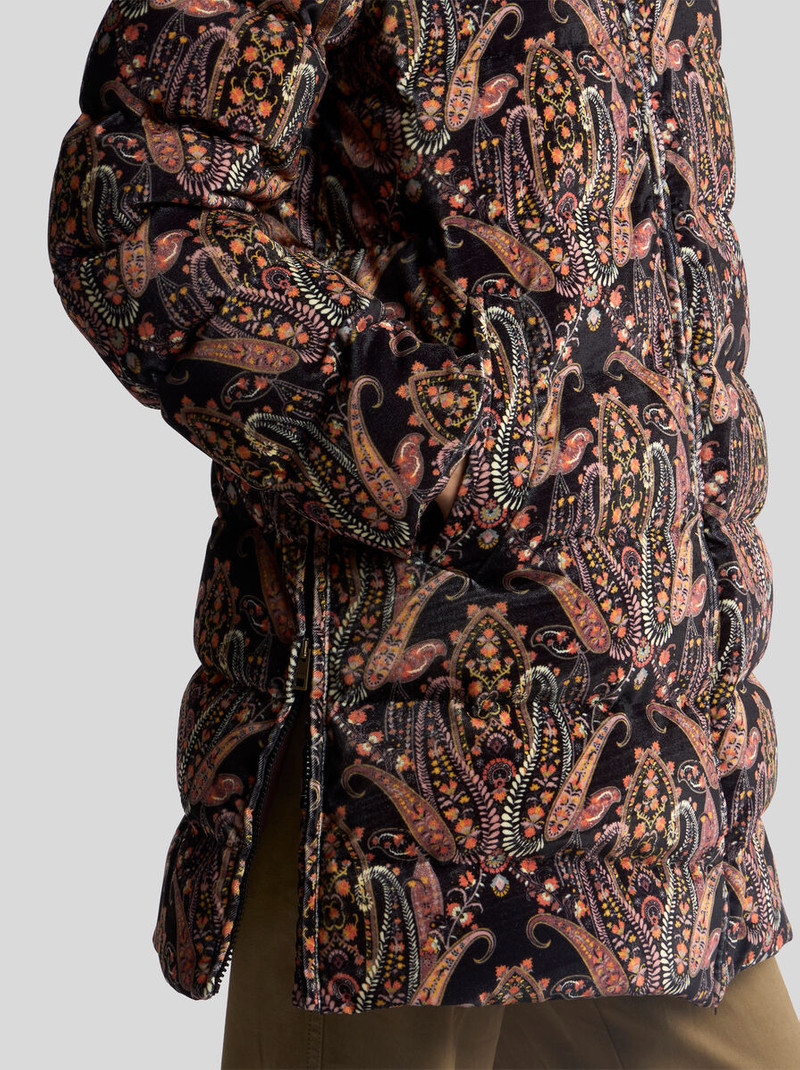 VELVET DOWN JACKET WITH FLORAL PAISLEY MOTIF 2