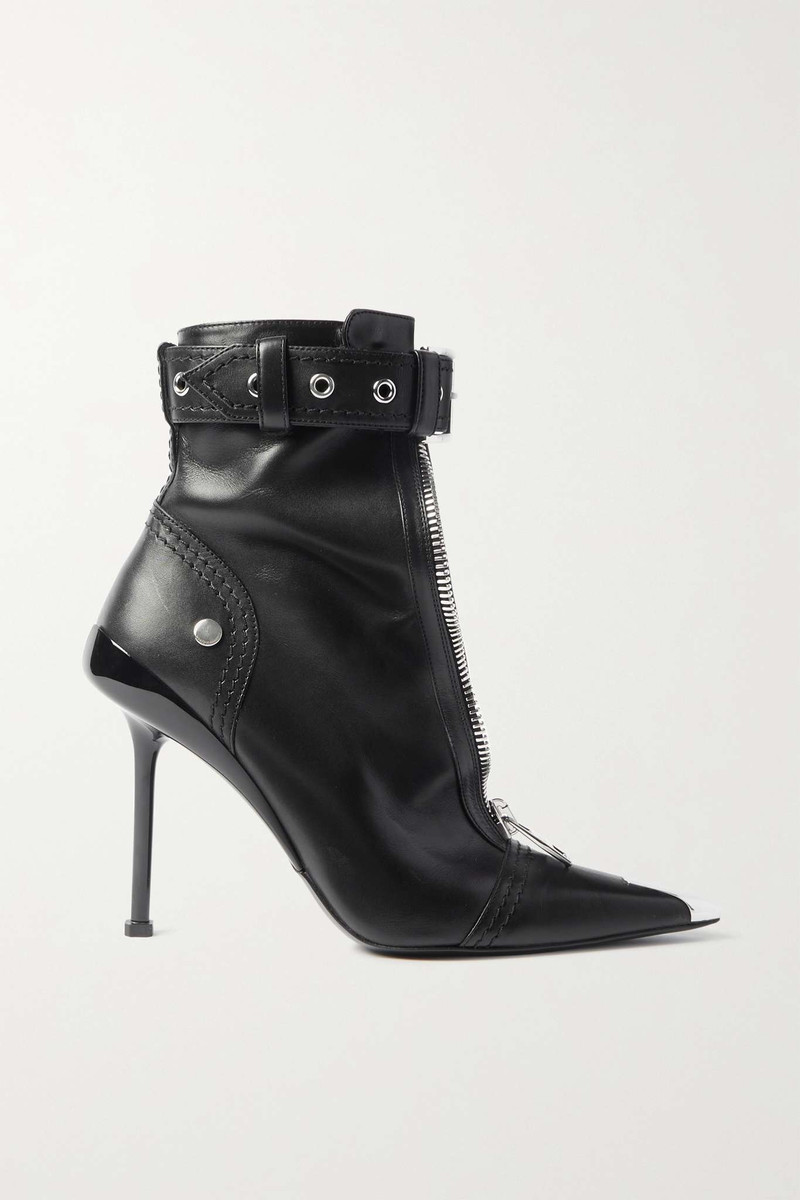 Buckled leather ankle boots - 1