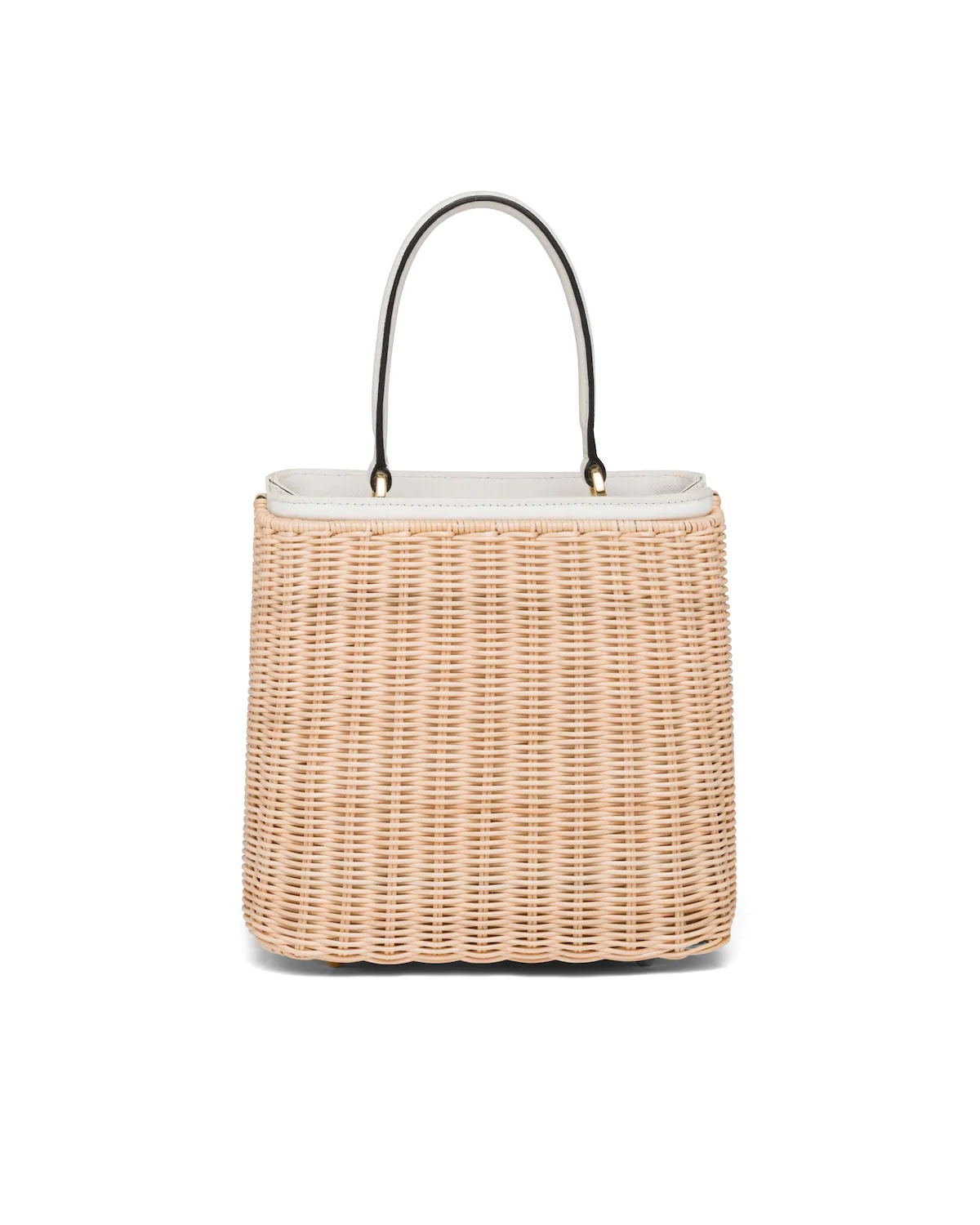 Wicker and Canvas Handbag - 4