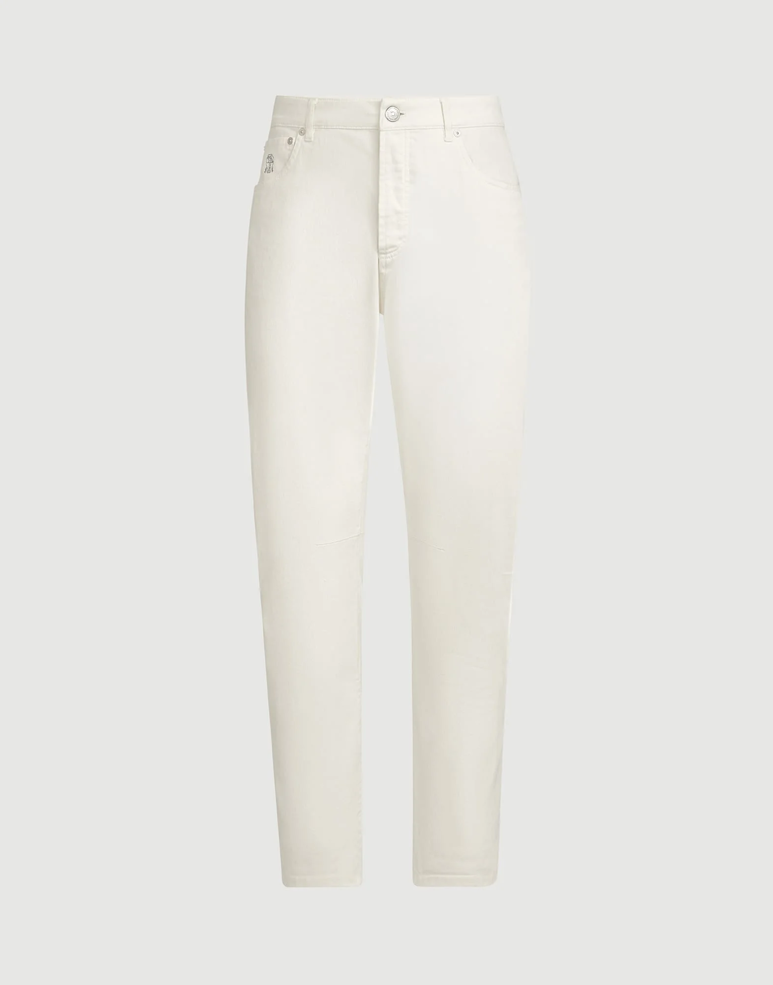 Garment-dyed comfort denim five-pocket trousers - 1