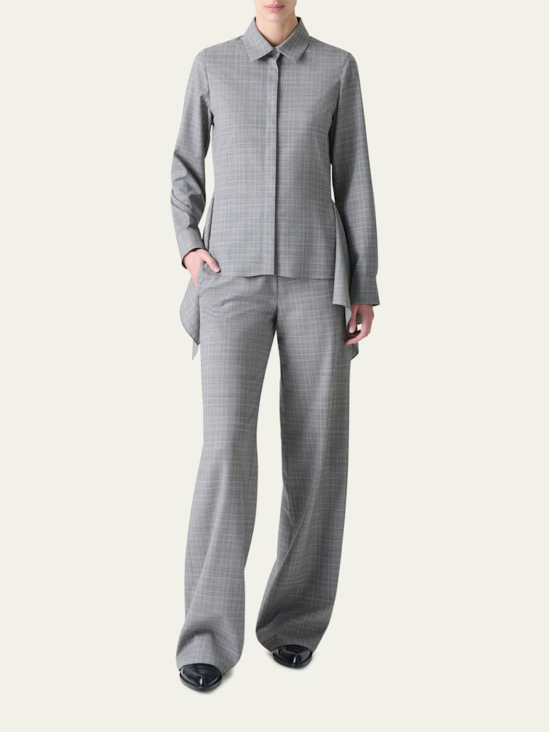 AKRIS Prince of Wales Check Cool Wool Blouse outlook