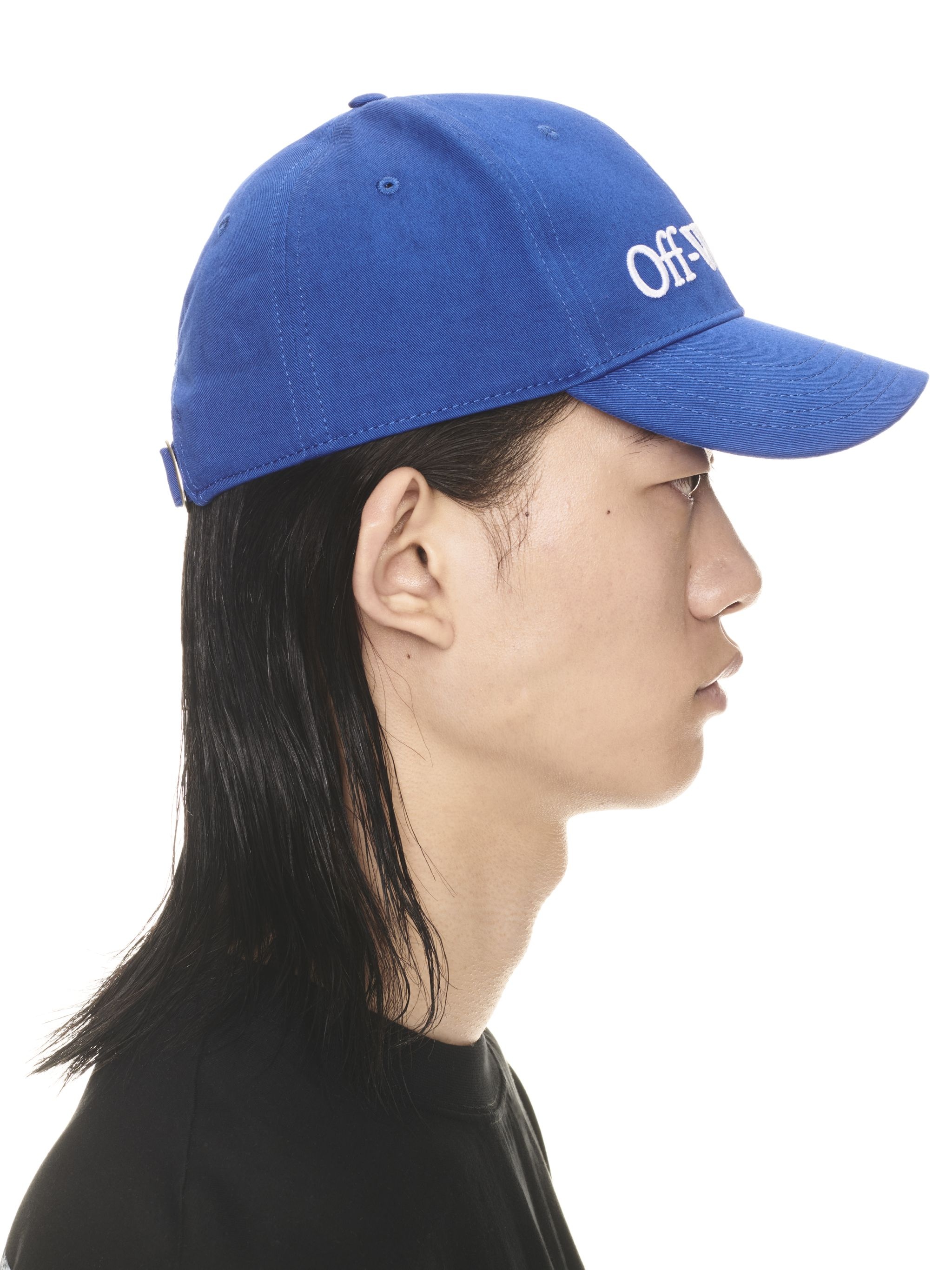 Bookish Dril Baseball Cap Dark Blue Whi - 5