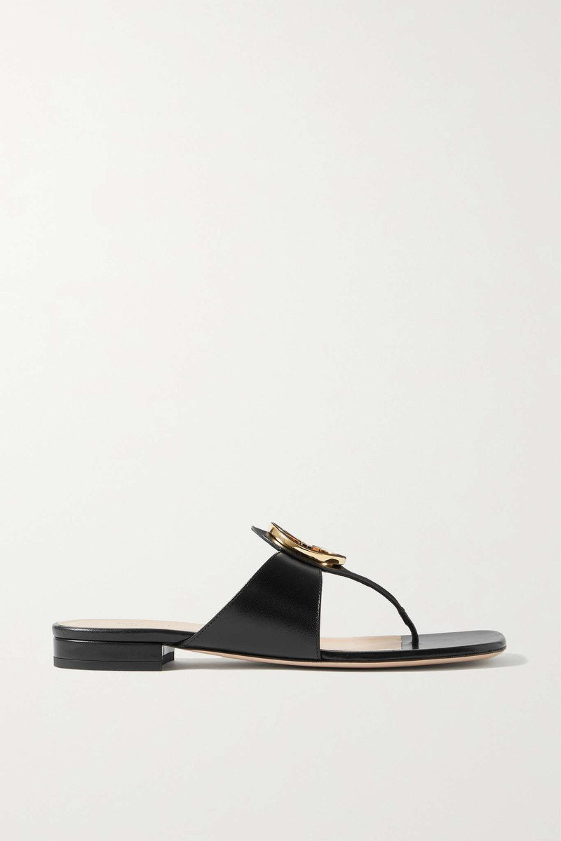 Blondie logo-embellished leather sandals - 1