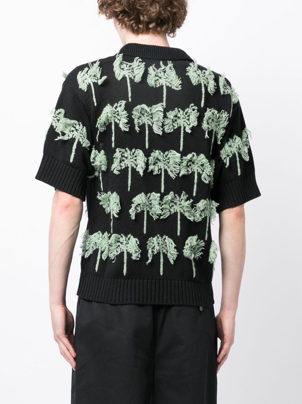 palm-tree knitted polo shirt - 4