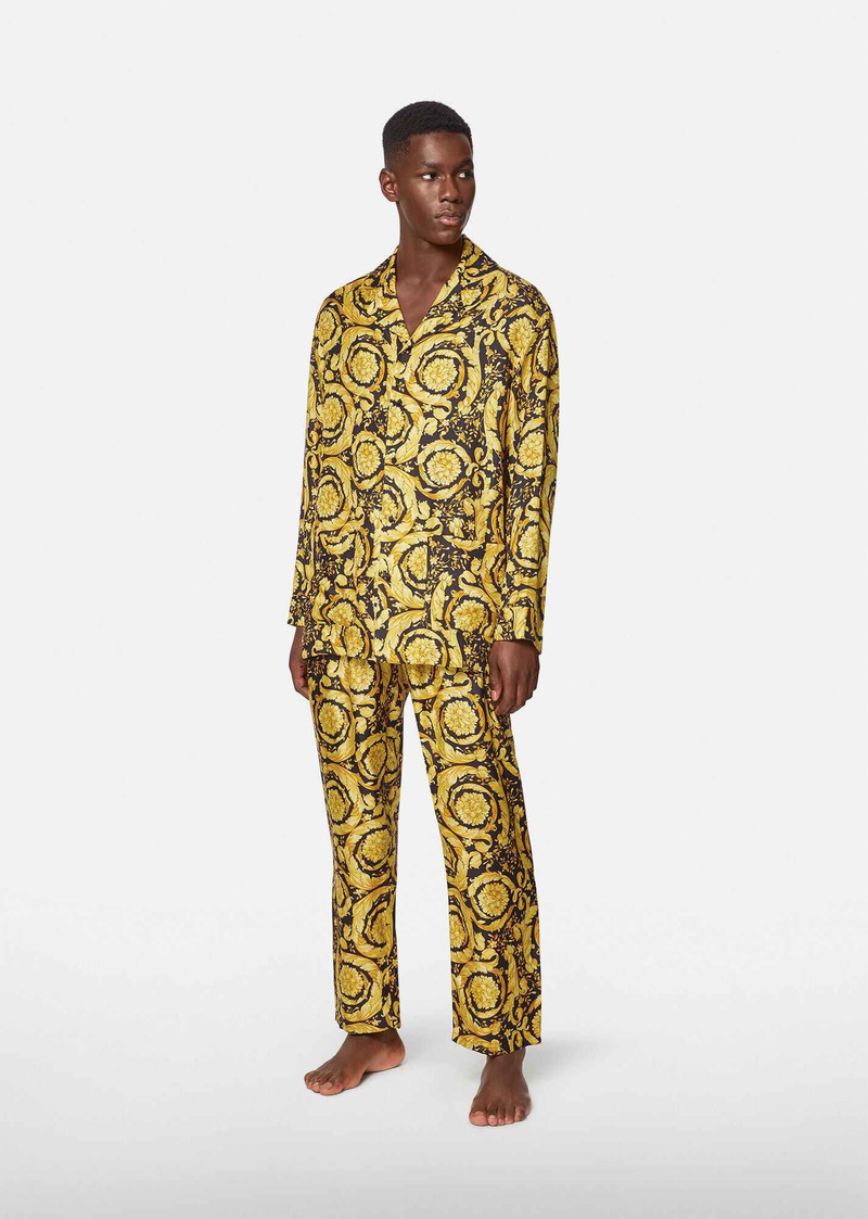 Barocco Print Silk Pyjama Bottoms 4