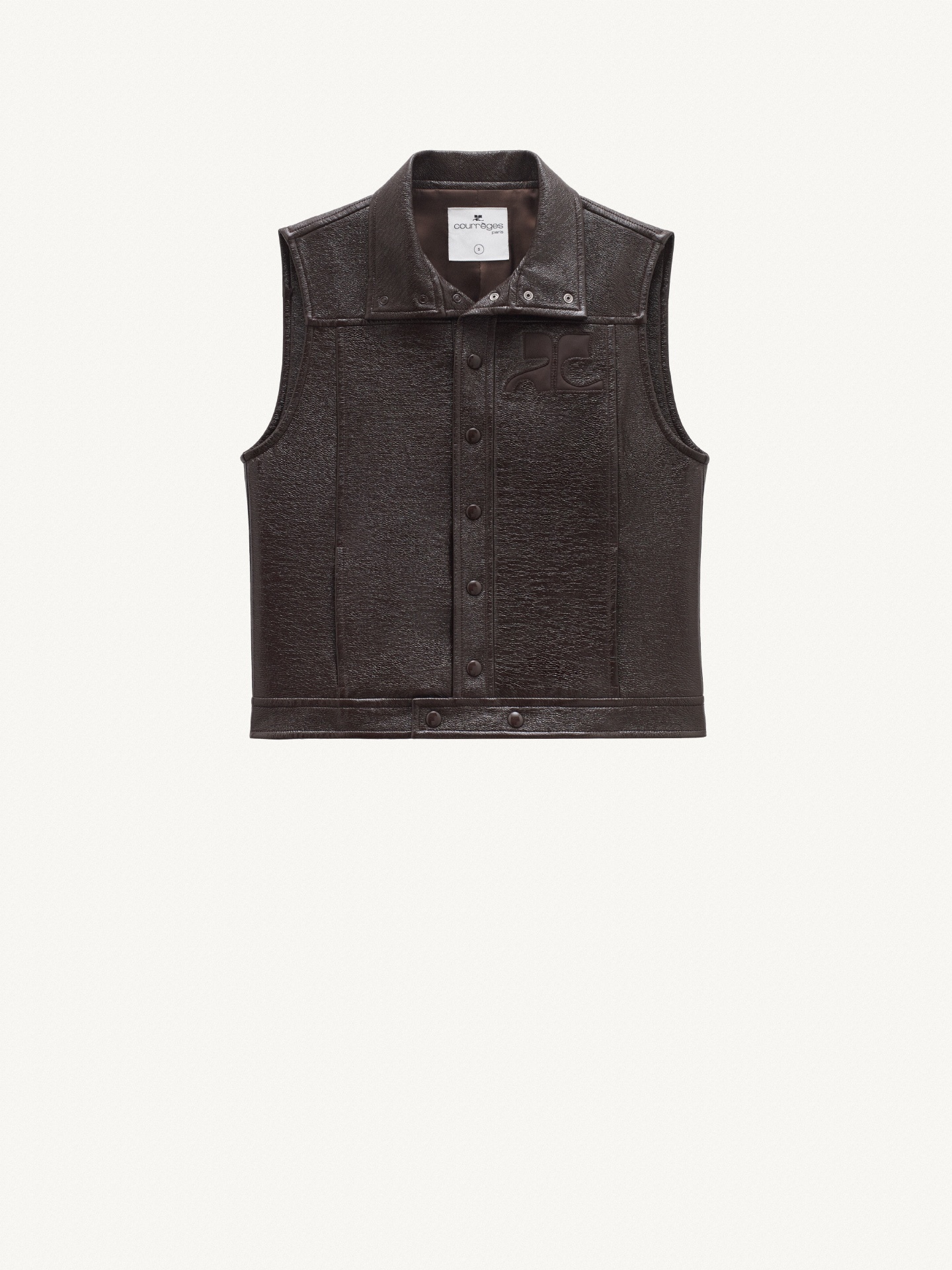 VINYL SLEEVELESS JACKET - 1