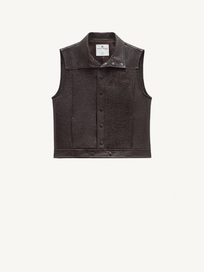 VINYL SLEEVELESS JACKET 1