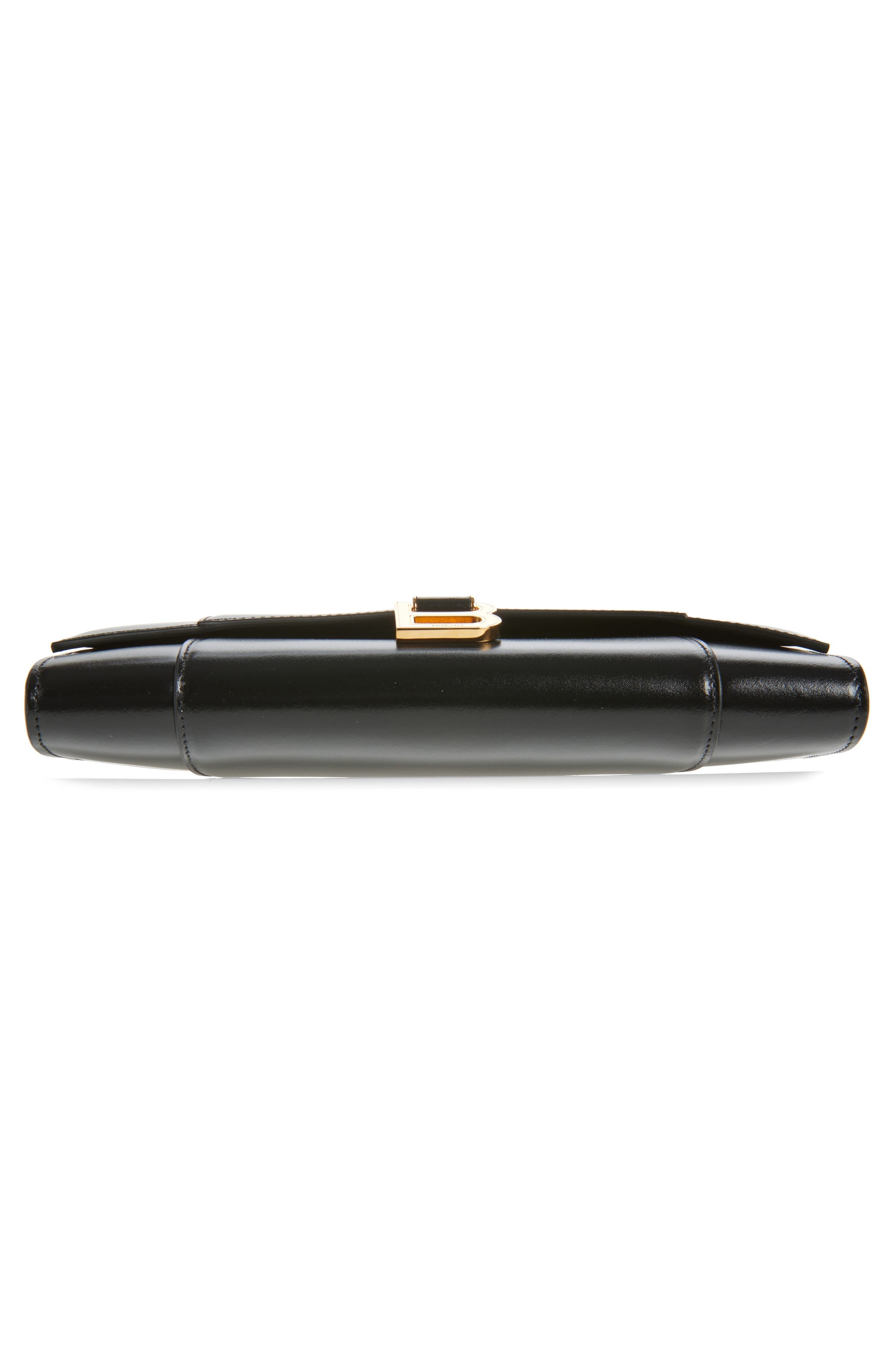 Balenciaga Hourglass Leather Top Handle Clutch in 1000 Black at Nordstrom - 6