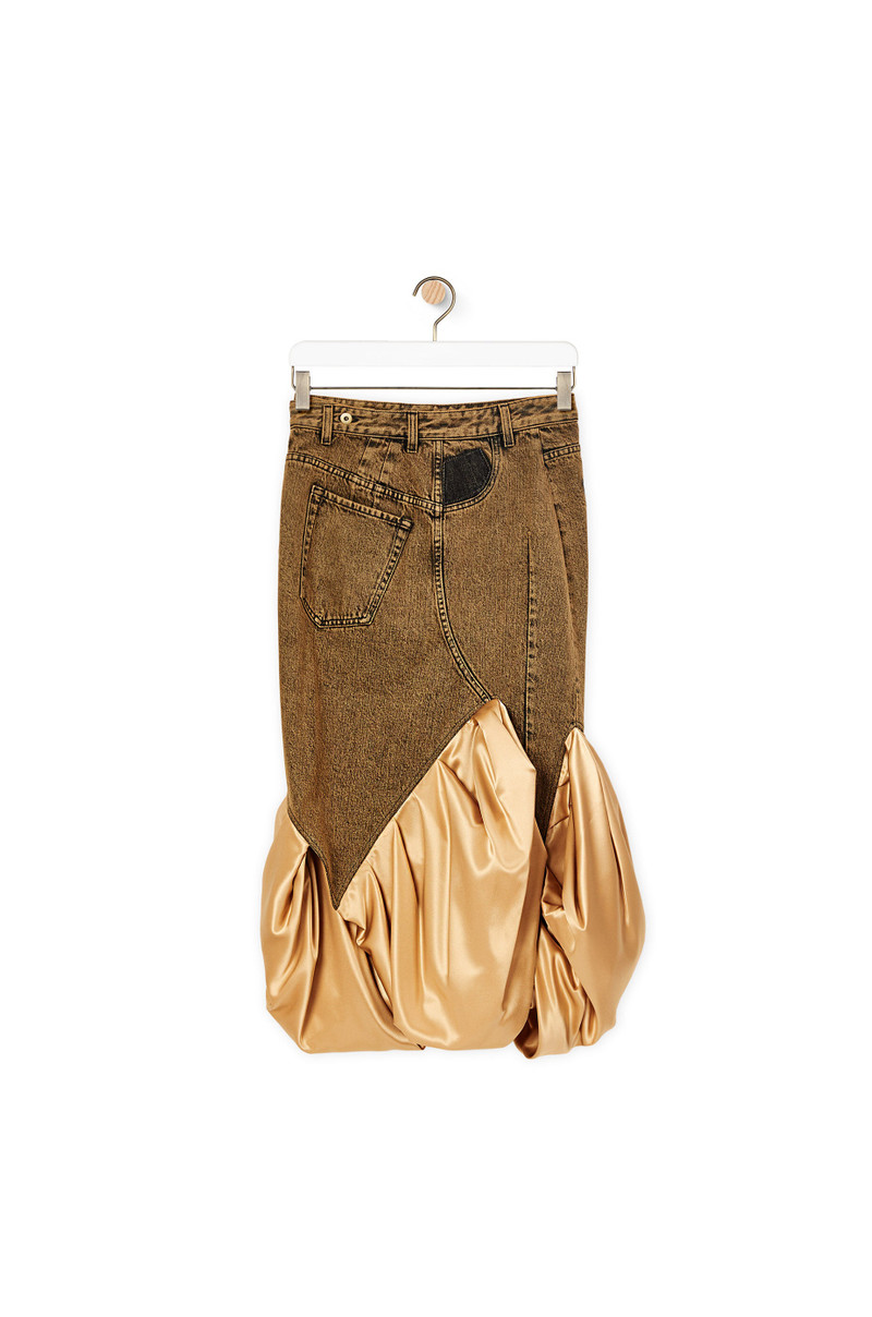Loewe Satin panel skirt in cotton and silk outlook