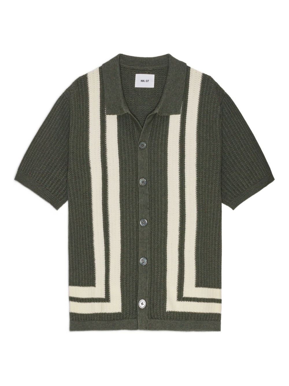 striped knitted polo shirt - 1