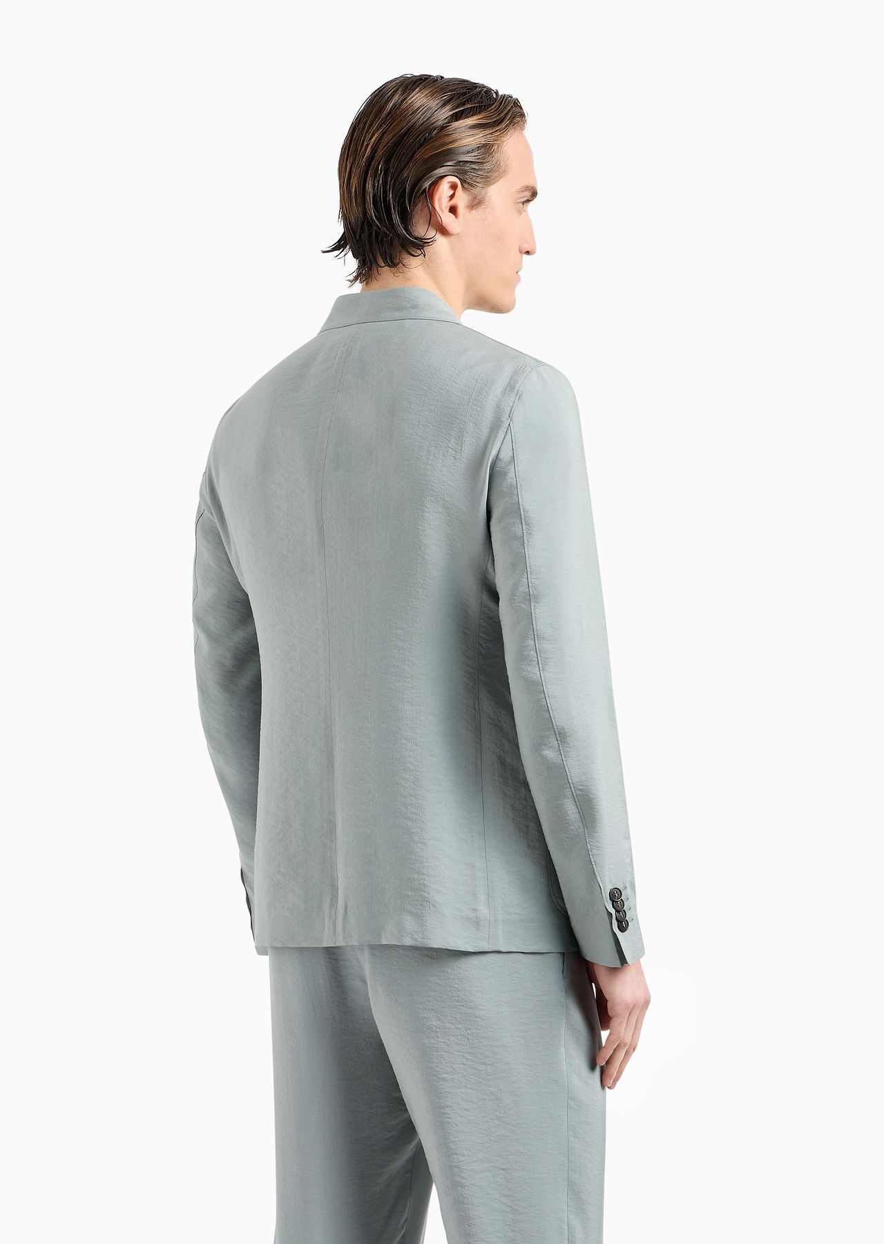 Upton Line single-breasted jacket in a silk-blend twill - 3