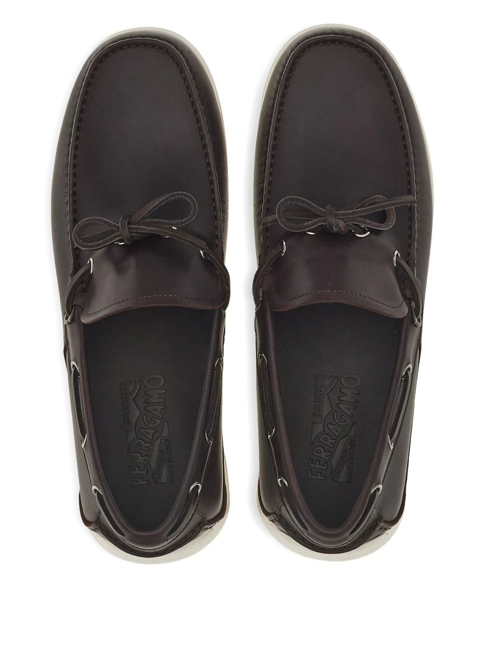 leather lace-up loafers - 4