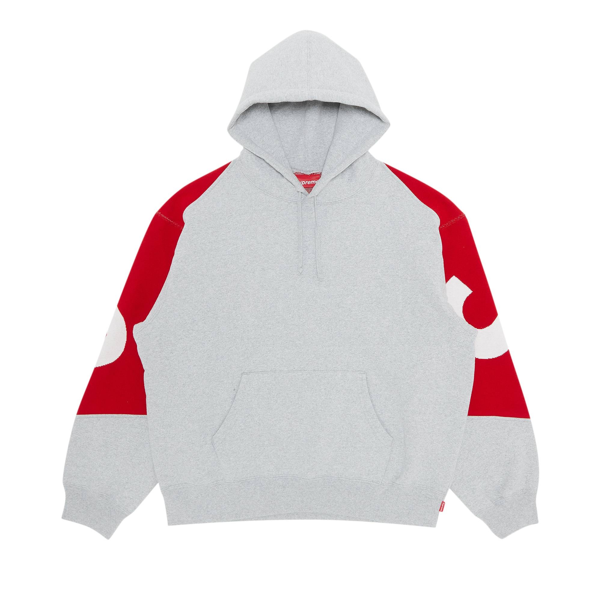 Supreme Supreme Big Logo Jacquard Hooded Sweatshirt 'Heather Grey