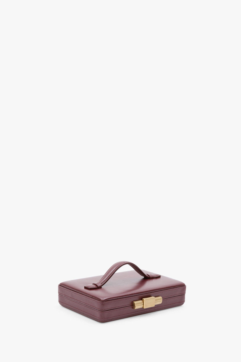 Box Clutch In Burgundy Leather 3