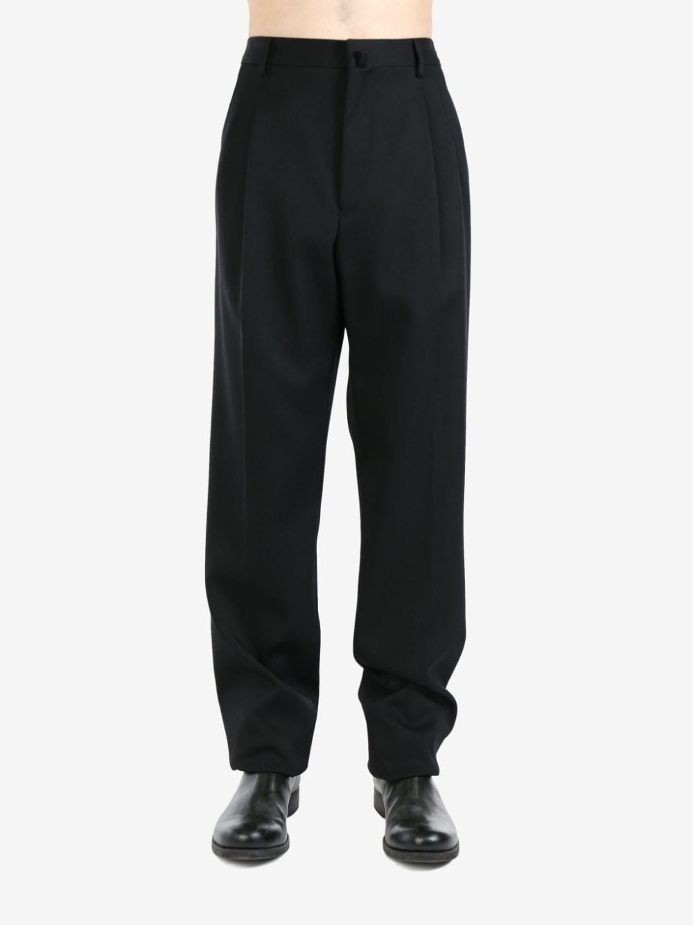 high-waisted tapered-leg wool trousers - 2
