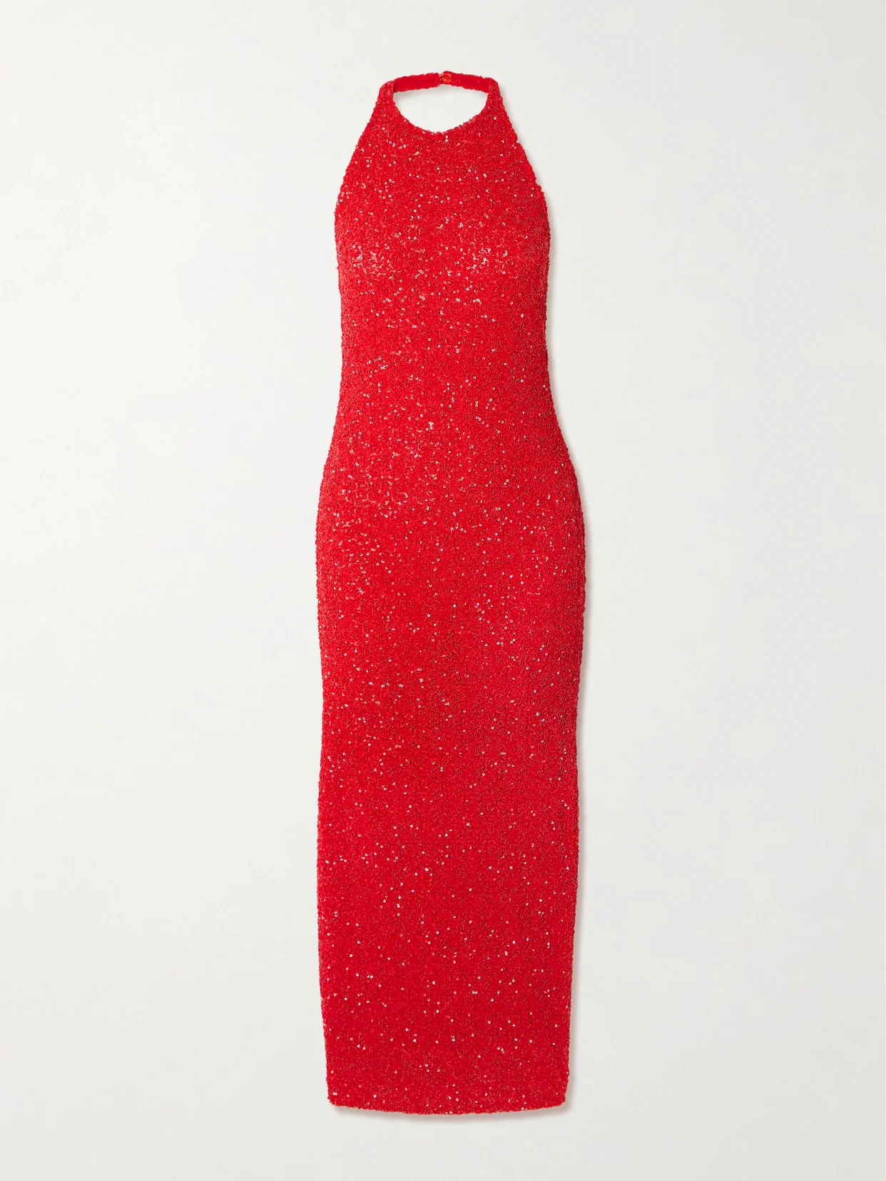 Collette Sequin-embellished Mesh Halterneck Maxi Dress - 1