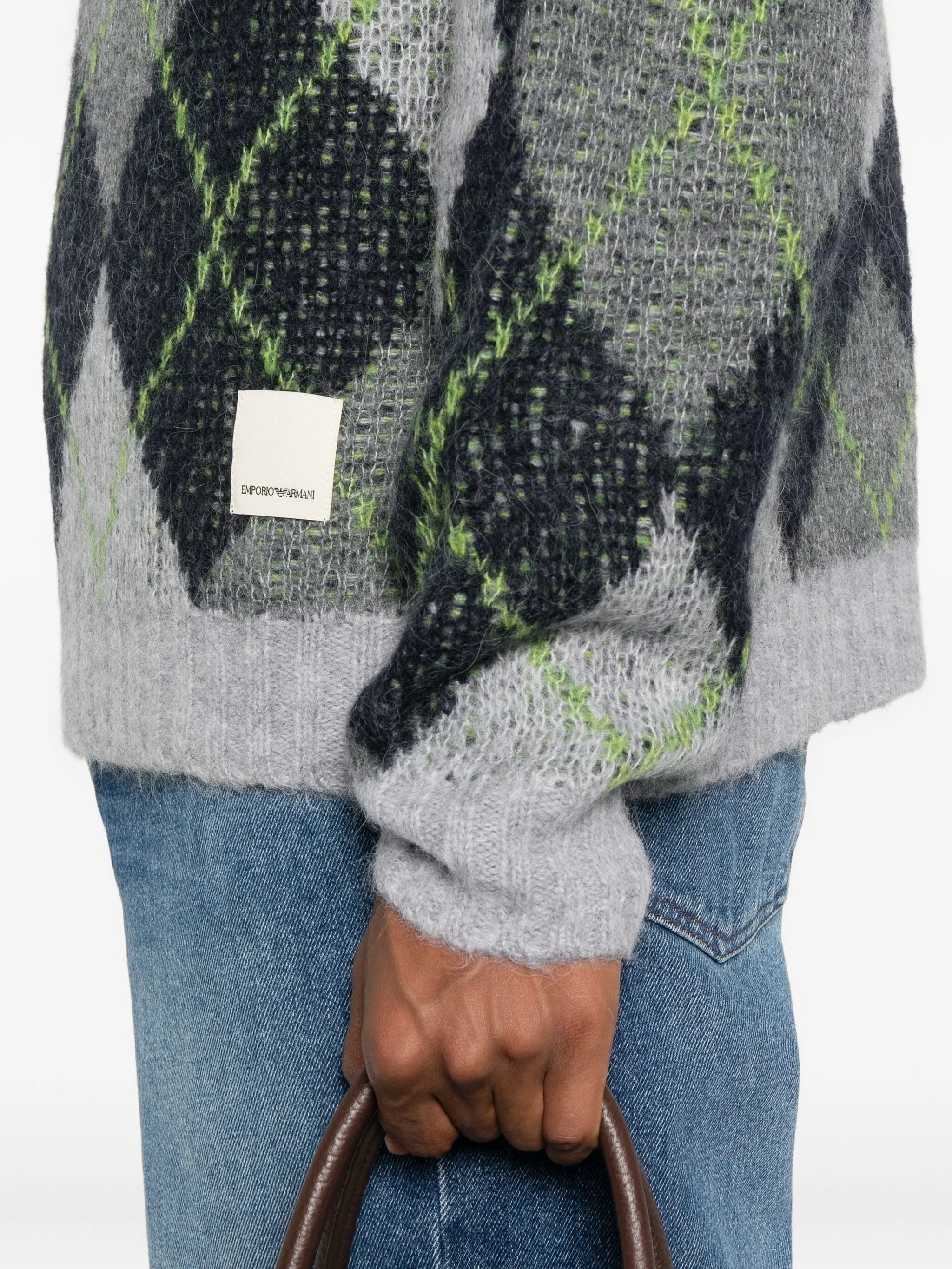 Emporio Armani Argyle-check Jumper - 5