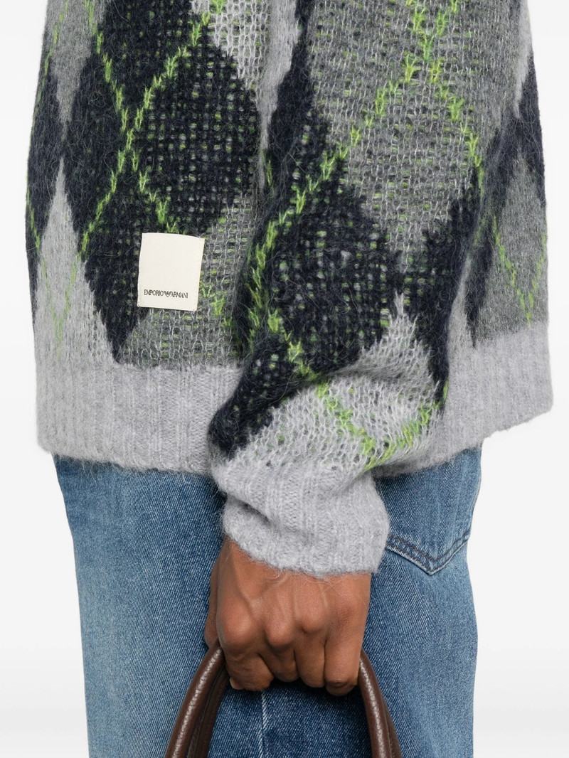 Emporio Armani Argyle-check Jumper 5
