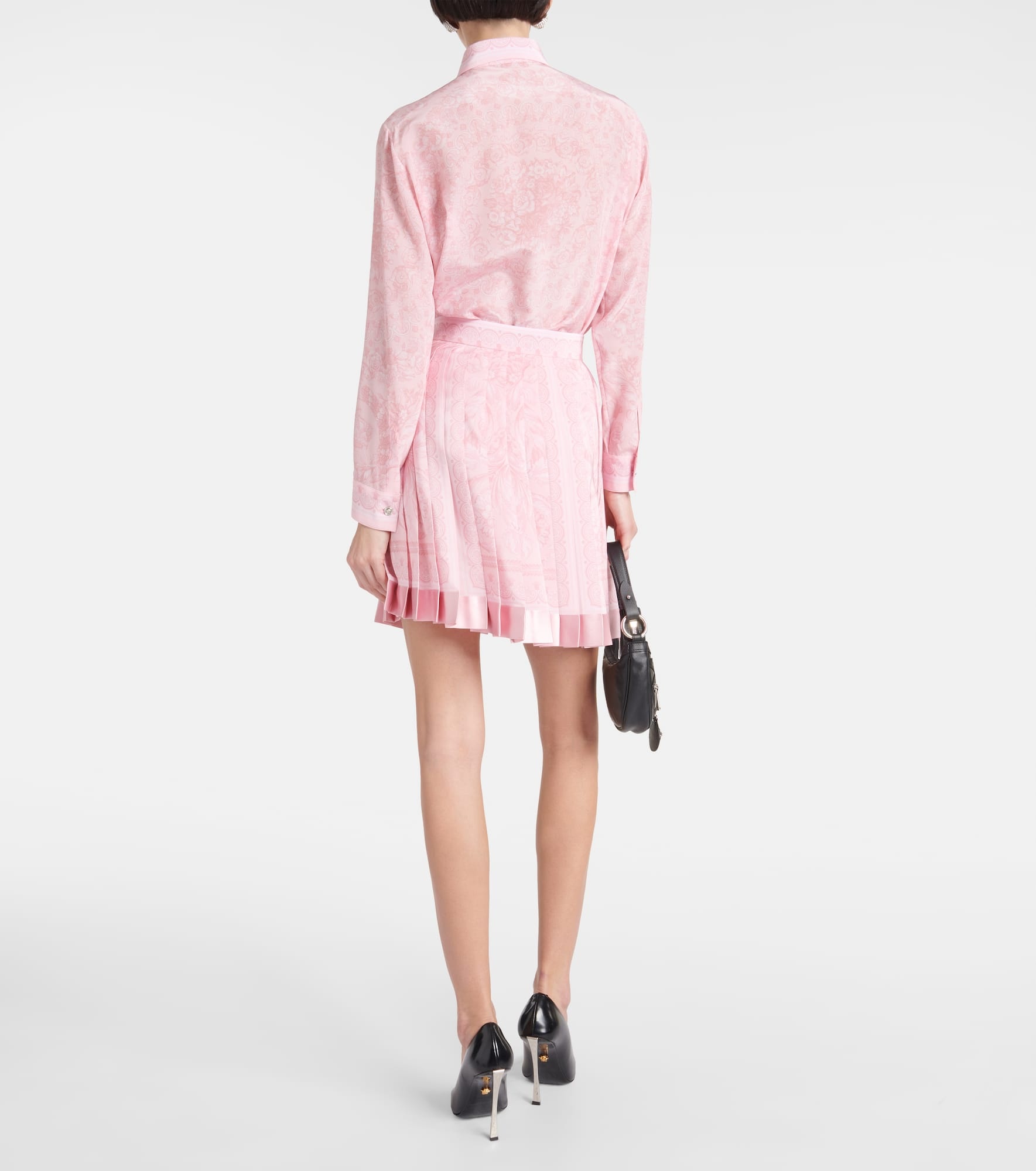 Barocco pleated silk miniskirt - 3