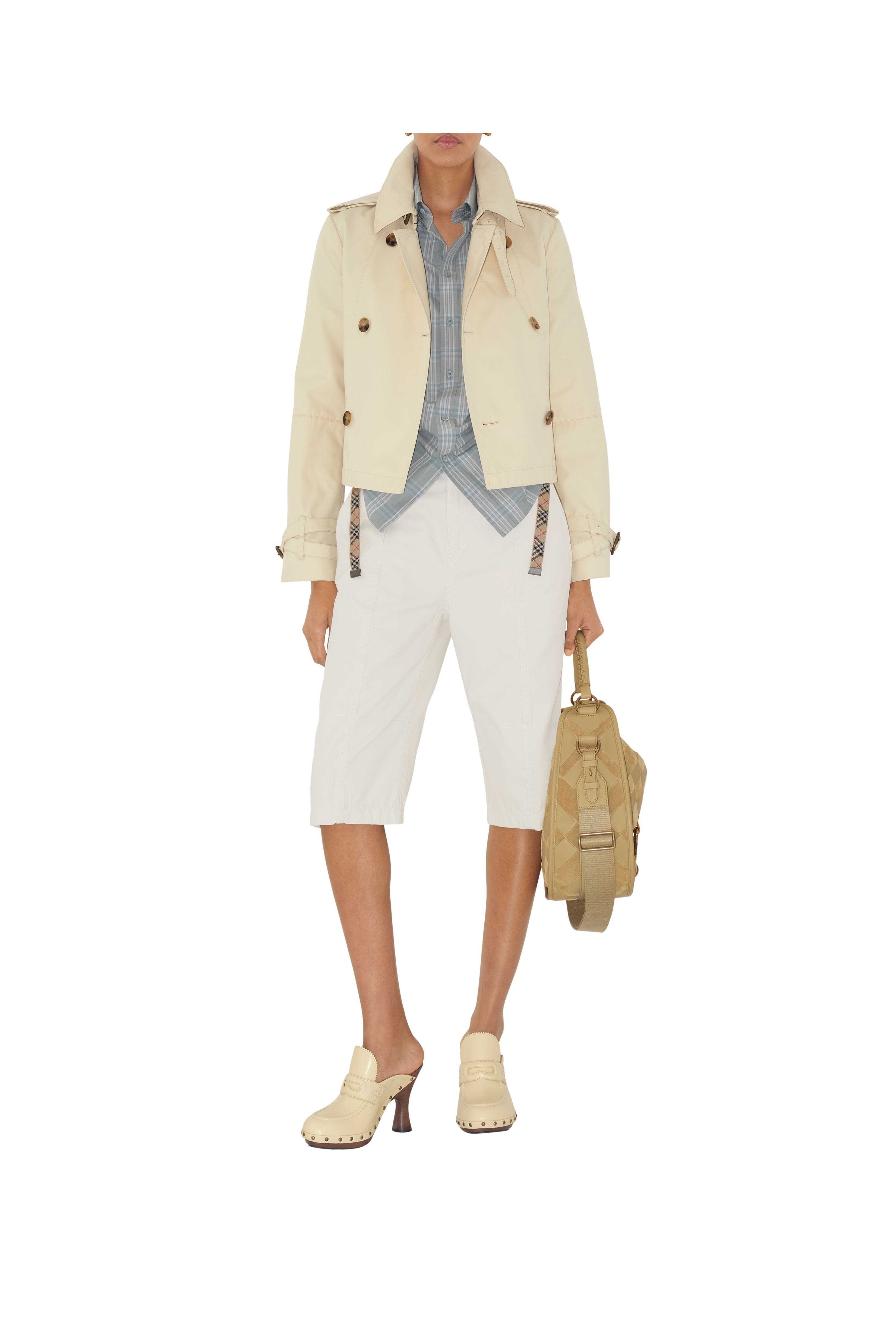 burberry Check Cotton Shirt in Drizzle at Nordstrom - 5
