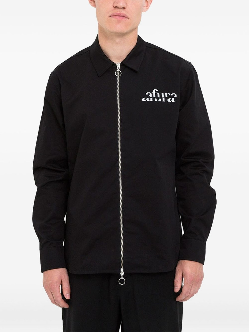 zipped logo-print jacket 1
